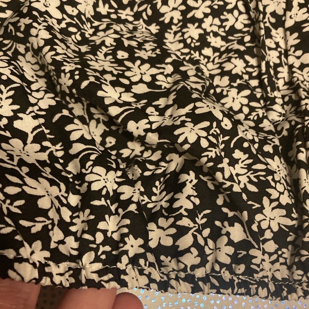 SHEIN VCAY Ditsy Floral Print Off Shoulder Frill Trim Tie Front Crop Blouse L - Picture 15 of 16